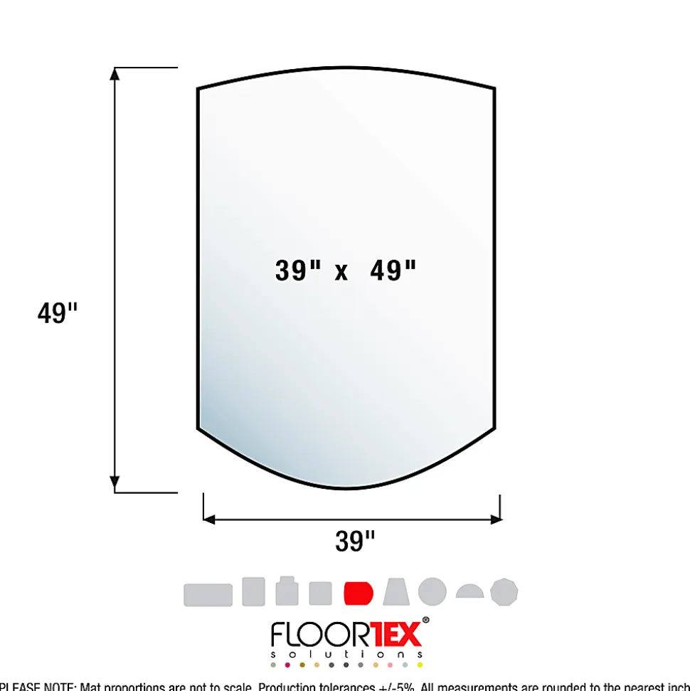 Floortex® Ultimat® Polycarbonate Contoured Chair Mat for Carpets up to 1/2", 39" x 49", Clear