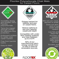 Floortex® Ultimat® Polycarbonate Contoured Chair Mat for Carpets up to 1/2