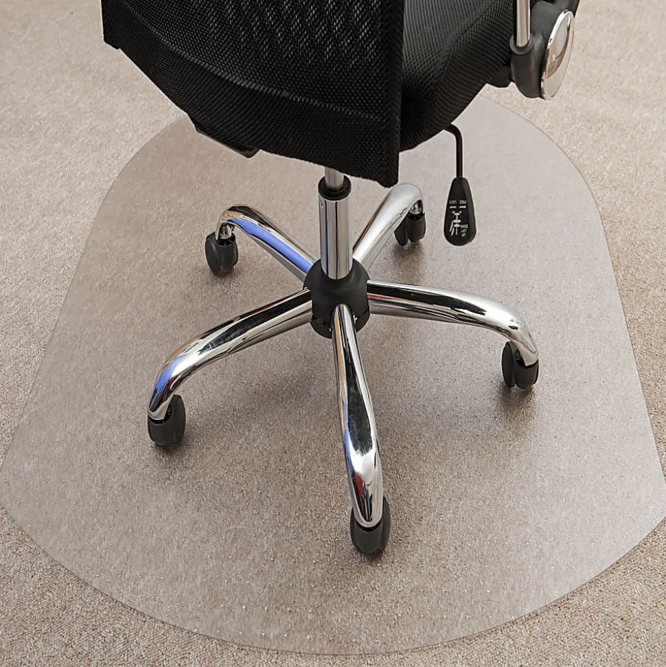 Floortex® Ultimat® Polycarbonate Contoured Chair Mat for Carpets up to 1/2", 39" x 49", Clear