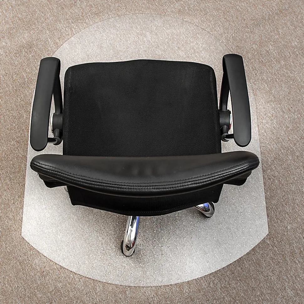 Floortex® Ultimat® Polycarbonate Contoured Chair Mat for Carpets up to 1/2", 39" x 49", Clear