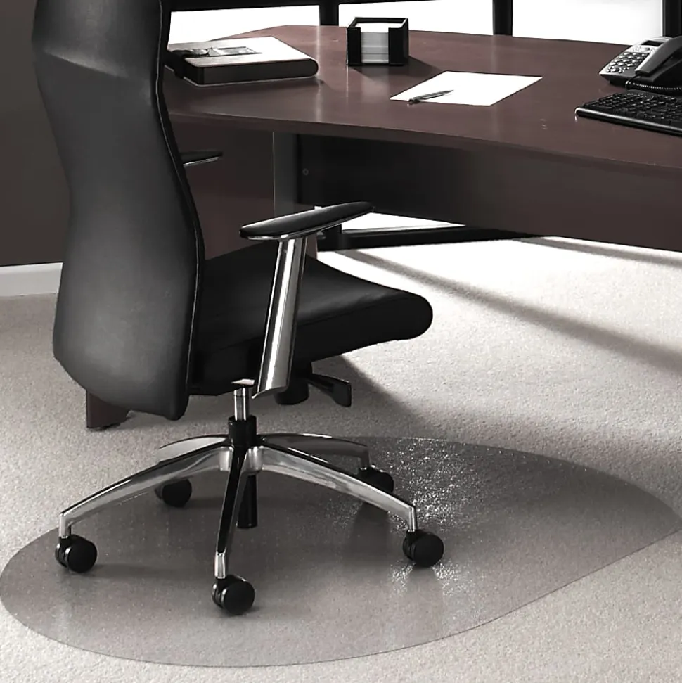 Floortex® Ultimat® Polycarbonate Contoured Chair Mat for Carpets up to 1/2", 39" x 49", Clear