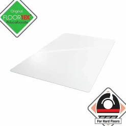 Floortex® Valuemat® Plus Polycarbonate Rectangular Chair Mat For Hard Floors , 48" x 60", Clear