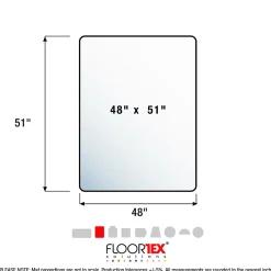 Floortex® Valuemat® Plus Polycarbonate Rectangular Chair Mat For Low Pile Carpets , 48