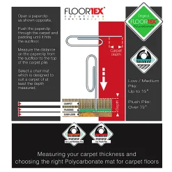 Floortex® Valuemat® Plus Polycarbonate Rectangular Chair Mat For Low Pile Carpets , 48