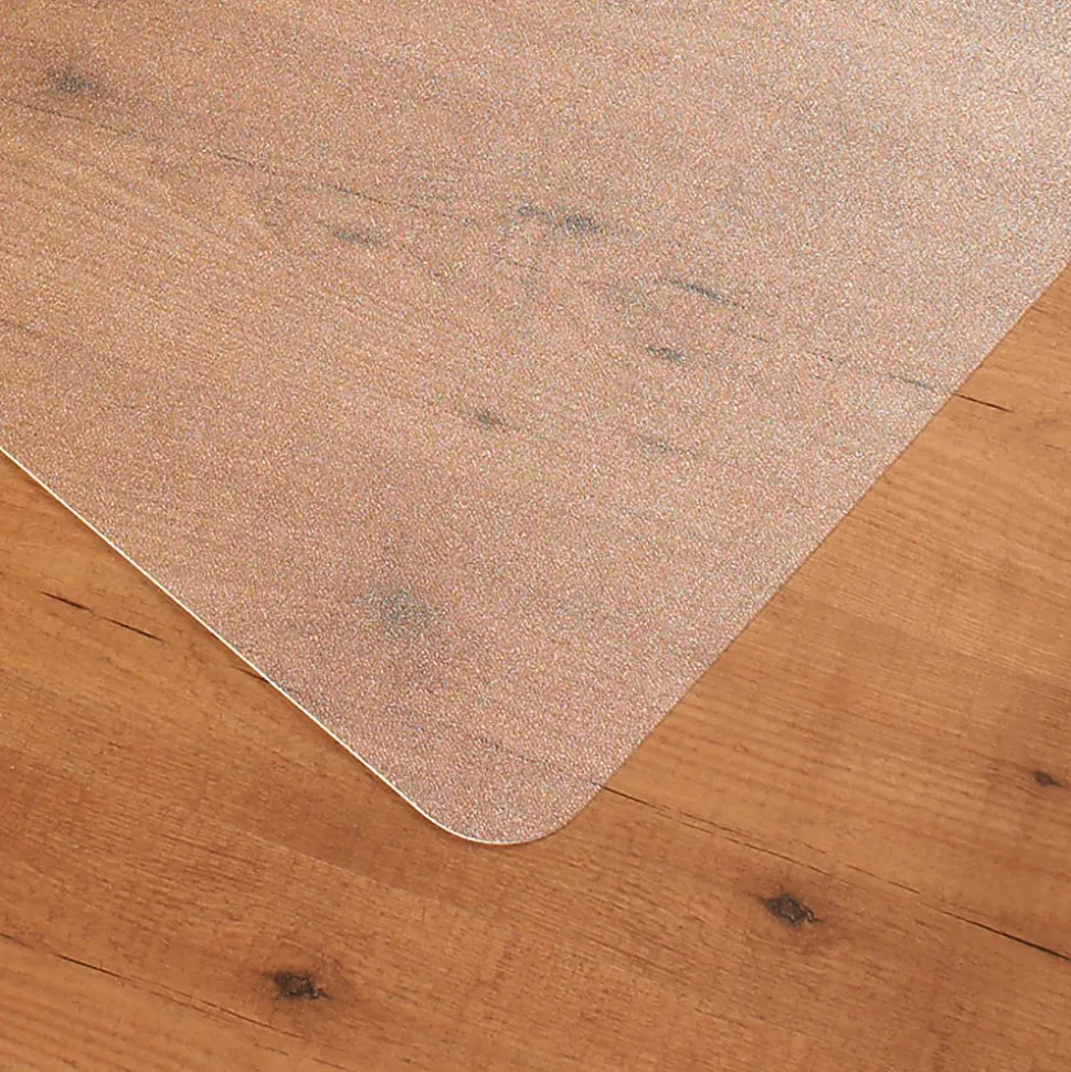 Floortex® Valuemat® Plus Polycarbonate Rectangular Chair Mat For Hard Floors , 48" x 51", Clear