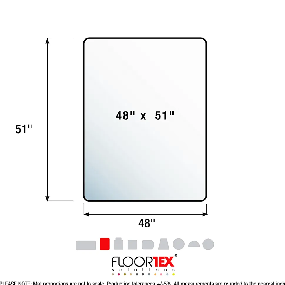 Floortex® Valuemat® Plus Polycarbonate Rectangular Chair Mat For Hard Floors , 48" x 51", Clear