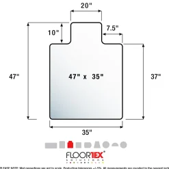 Floortex® Valuemat® Vinyl Lipped Chair Mat For Hard Floors , 47