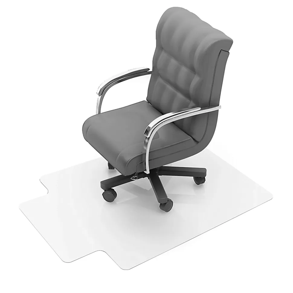 Floortex® Valuemat® Vinyl Lipped Chair Mat For Hard Floors , 47" x 35", Clear
