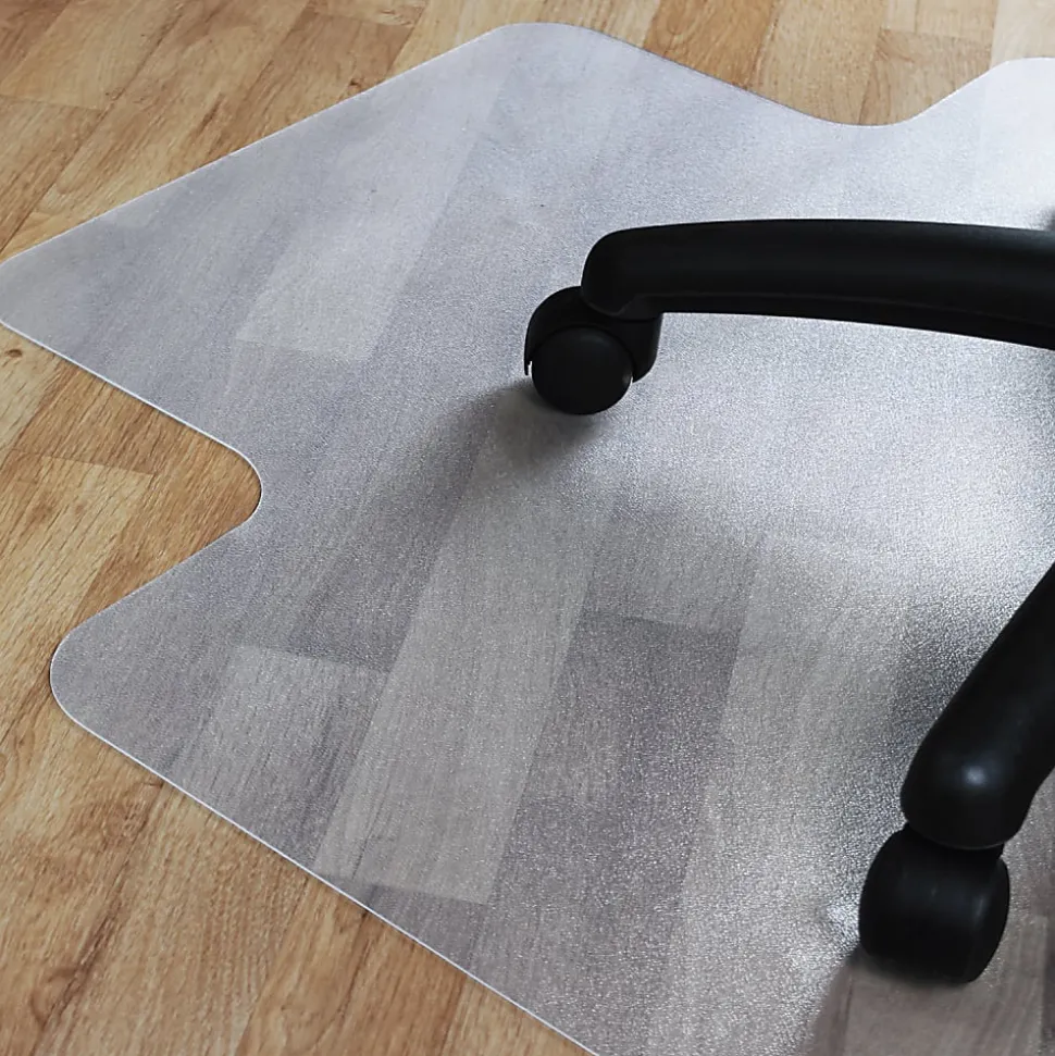 Floortex® Valuemat® Vinyl Lipped Chair Mat For Hard Floors , 47" x 35", Clear