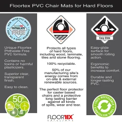 Floortex® Valuemat® 47" x 60" Vinyl Rectangular Chair Mat for Hard Floor
