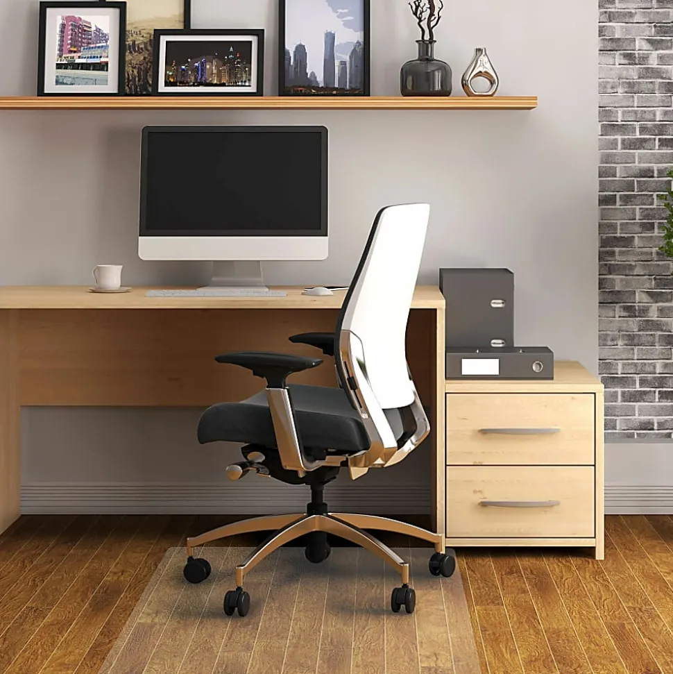 Floortex® Valuemat® 45" x 52" Vinyl Rectangular Chair Mat for Hard Floor