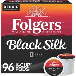 Folgers Black Silk Coffee Keurig Single Serve K-Cup Pods, Dark Roast, 24 Pods Per Pack, Case Of 4 Packs