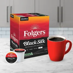 Folgers Black Silk Coffee Keurig Single Serve K-Cup Pods, Dark Roast, 24 Pods Per Pack, Case Of 4 Packs