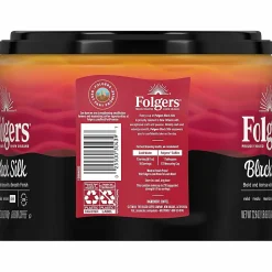 Folgers Black Silk Ground Canister Coffee, Dark Roast, Case Of 6, 24.2 Oz Per Canister