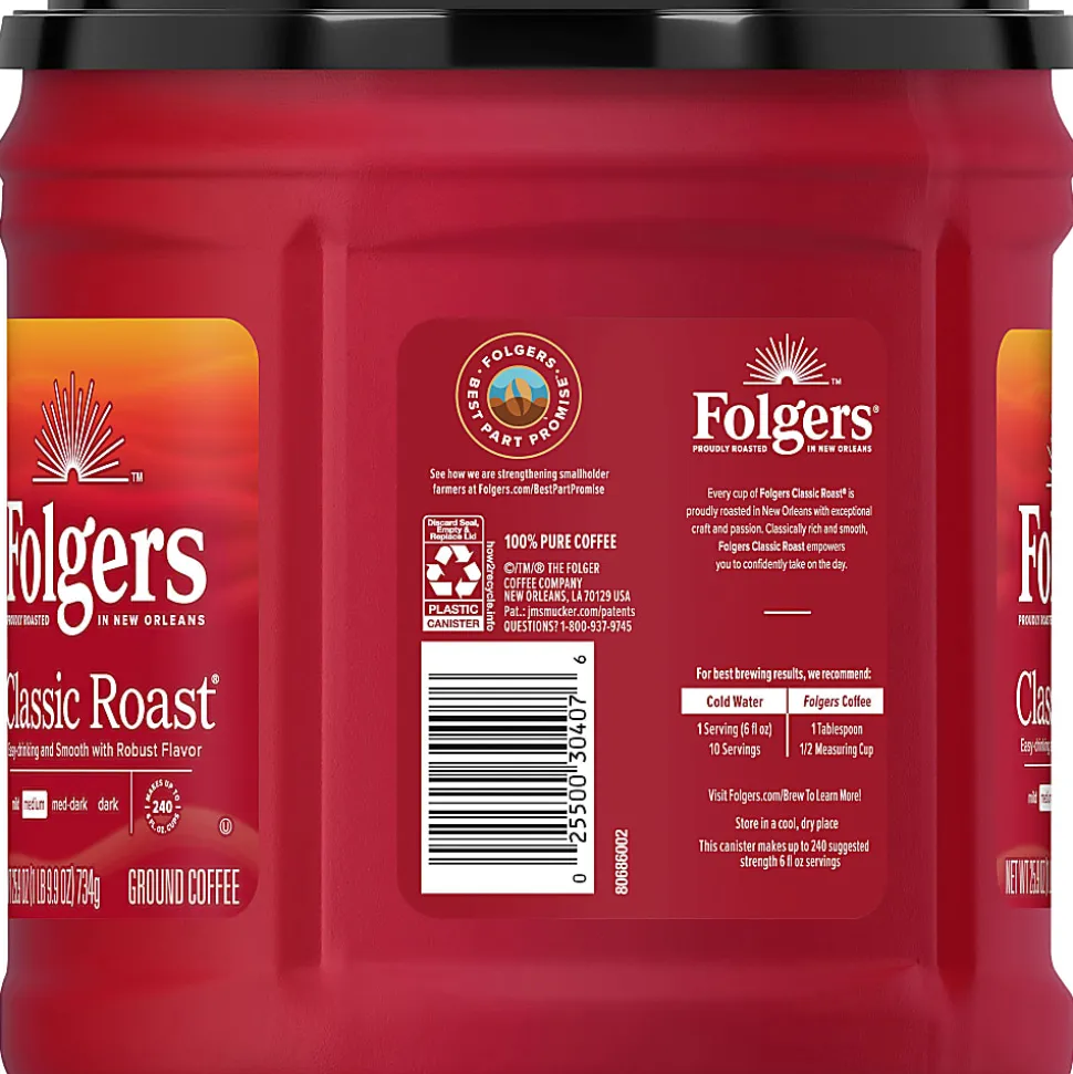 Folgers® Classic Roast Ground Coffee, Medium - 25.9 oz - 1 Each