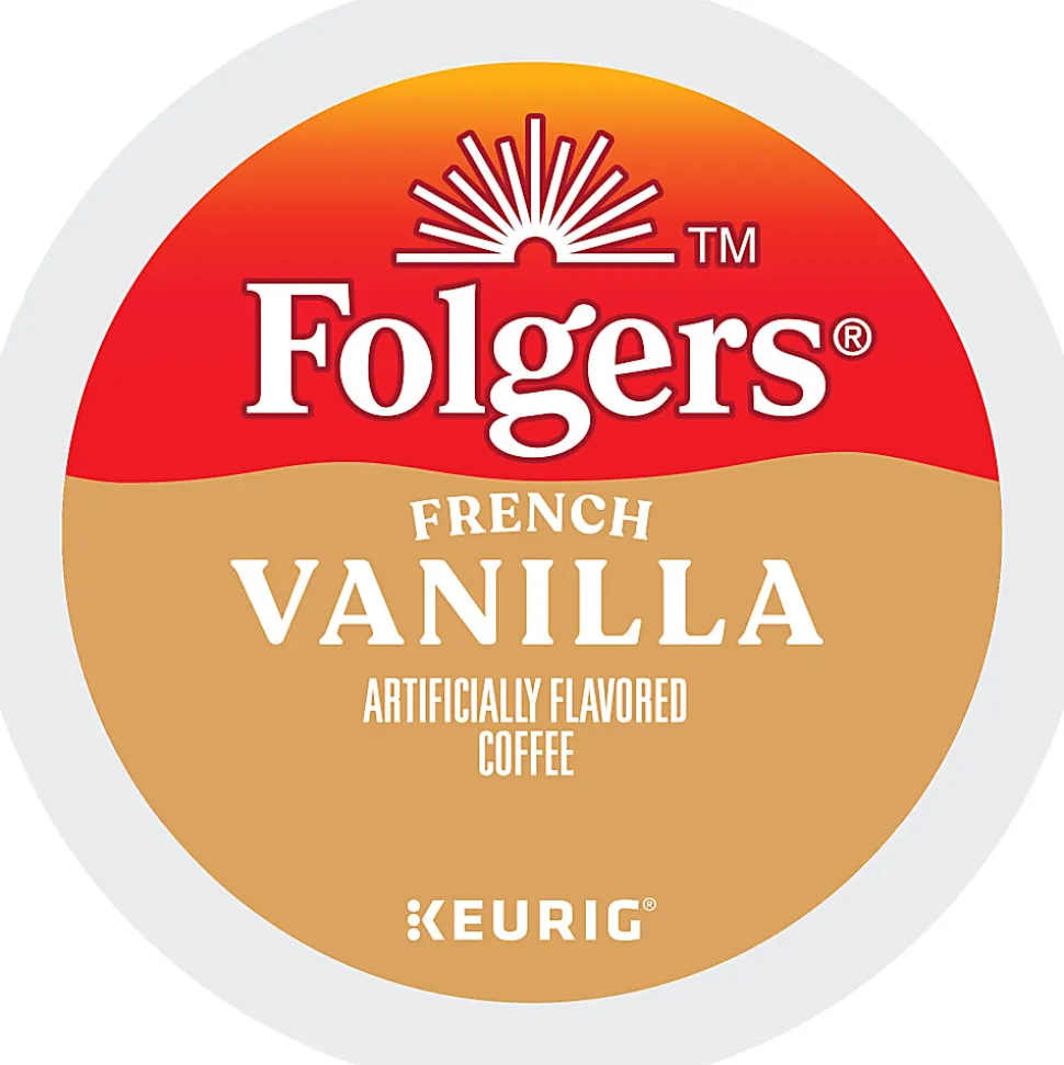 Folgers French Vanilla Keurig Single Serve K-Cup Pods, 24 Pods Per Pack, Case Of 4 Packs