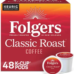 Folgers Gourmet Selections Medium Roast Keurig® Single-Serve K-Cup® Pods, Classic, Box Of 48 K-Cup® Pods