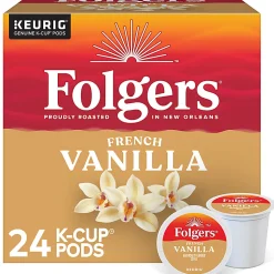 Folgers® Gourmet Selections Single-Serve Coffee K-Cup®, French Vanilla, Carton Of 24