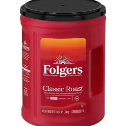 Folgers® Ground Classic Roast Coffee - Medium - 40.3 oz Per Canister - Ground - Mountain Grown, Classic Roast - Kosher/ - 35 / Pallet