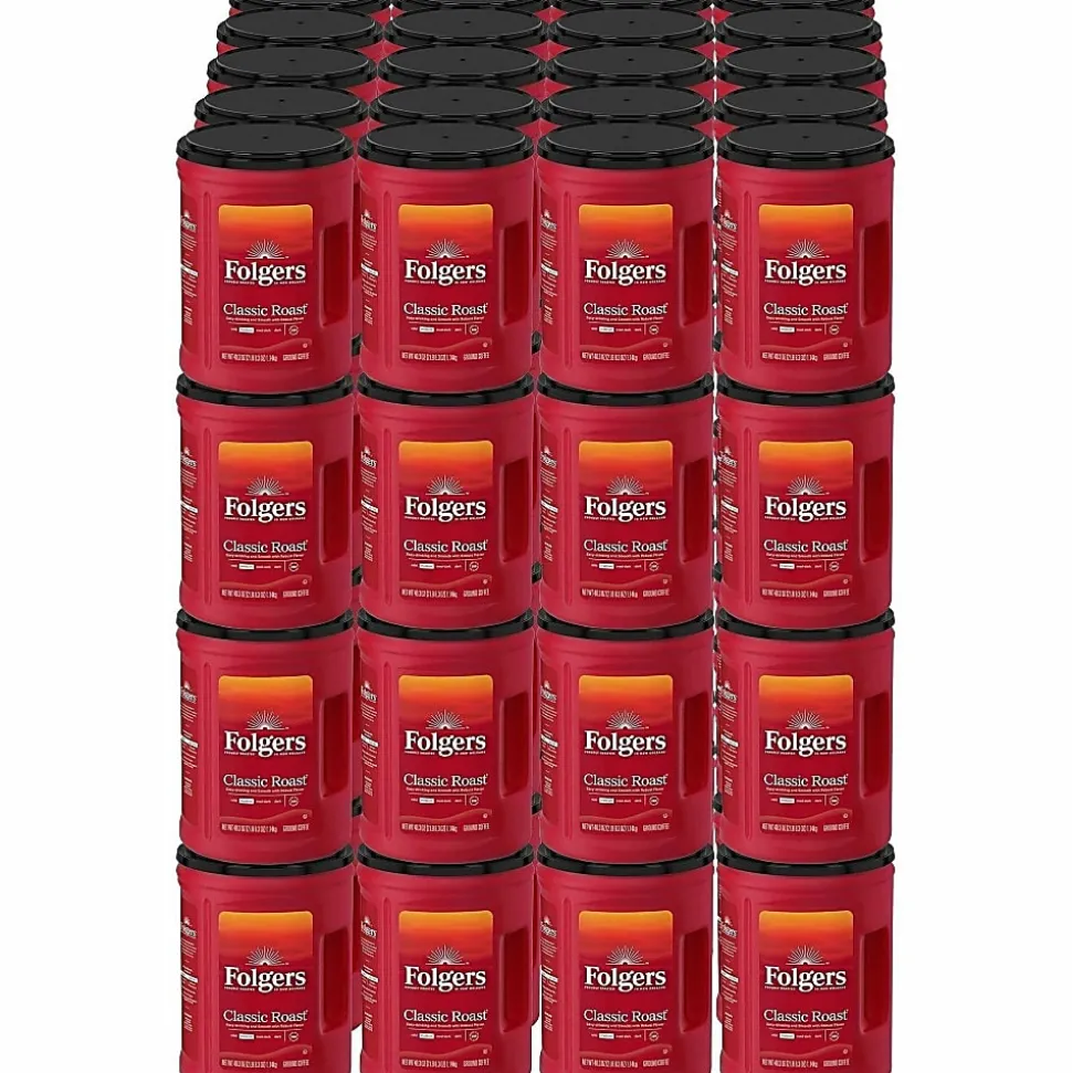 Folgers® Ground Classic Roast Coffee - Medium - 40.3 oz Per Canister - Ground - Mountain Grown, Classic Roast - Kosher/ - 35 / Pallet