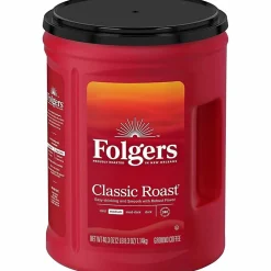 Folgers® Ground Classic Roast Coffee - Medium - 40.3 oz Per Canister - Ground - Mountain Grown, Classic Roast - Kosher/ - 35 / Pallet