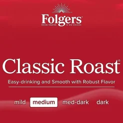 Folgers® Ground Classic Roast Coffee - Medium - 40.3 oz Per Canister - Ground - Mountain Grown, Classic Roast - Kosher/ - 35 / Pallet