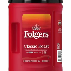 Folgers® Ground Classic Roast Coffee - Medium - 40.3 oz Per Canister - Ground - Mountain Grown, Classic Roast - Kosher/ - 35 / Pallet