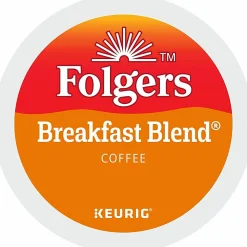 Folgers® K-Cup Breakfast Blend Coffee K-Cup Pods - Compatible with Keurig K-Cup Brewer - Light/Mild - 24 K-Cup - 24 / Box