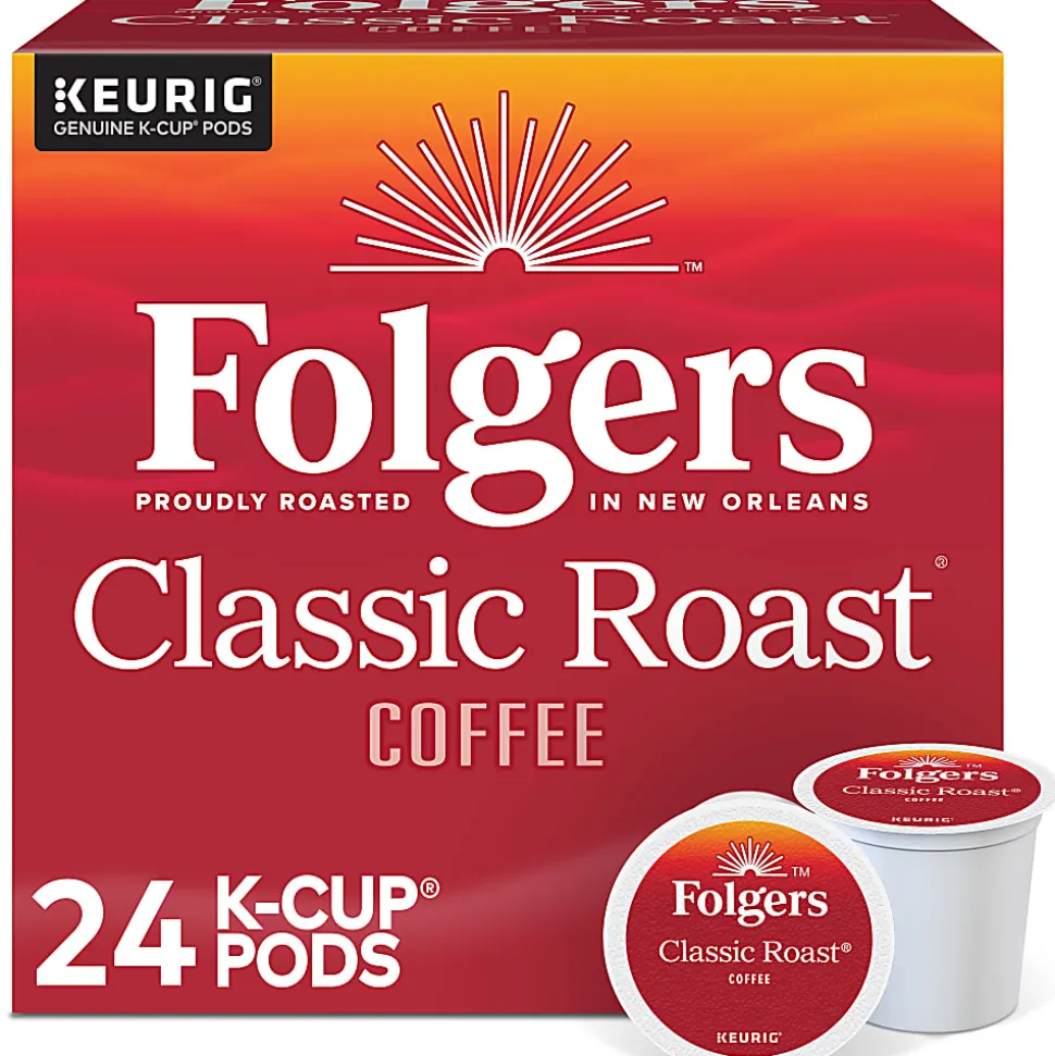 Folgers® Single-Serve Coffee K-Cup® Pods, Classic Roast, Carton Of 24