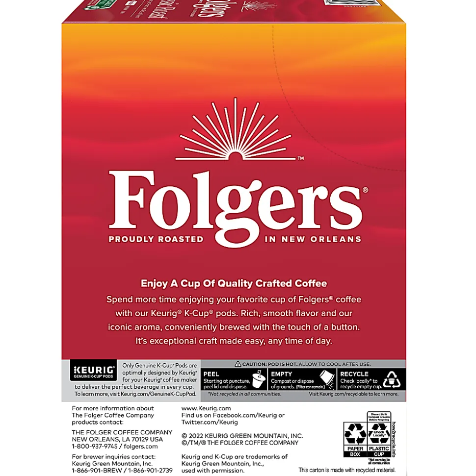 Folgers® Single-Serve Coffee K-Cup® Pods, Classic Roast, Carton Of 24
