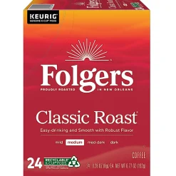 Folgers® Single-Serve Coffee K-Cup®, Classic Roast, Carton Of 96, 4 x 24 Per Box
