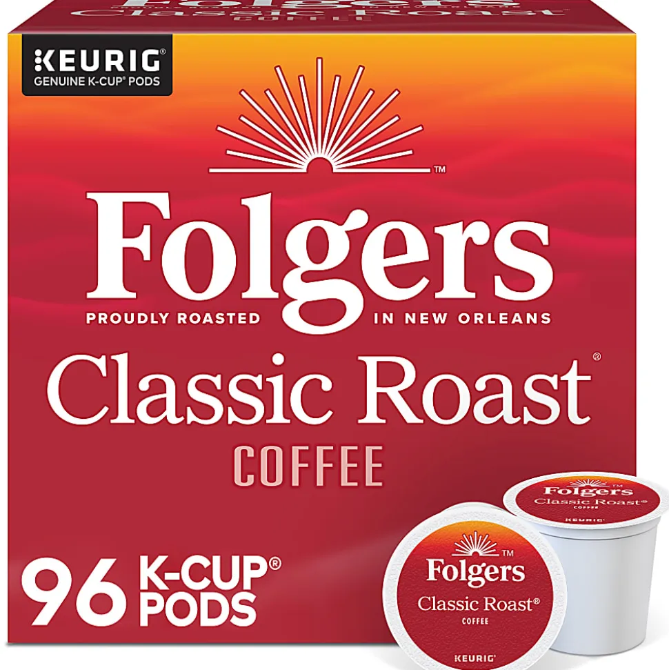Folgers® Single-Serve Coffee K-Cup®, Classic Roast, Carton Of 96, 4 x 24 Per Box