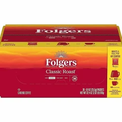 Folgers® Single-Serve Coffee Packets, Classic Roast, Carton Of 36