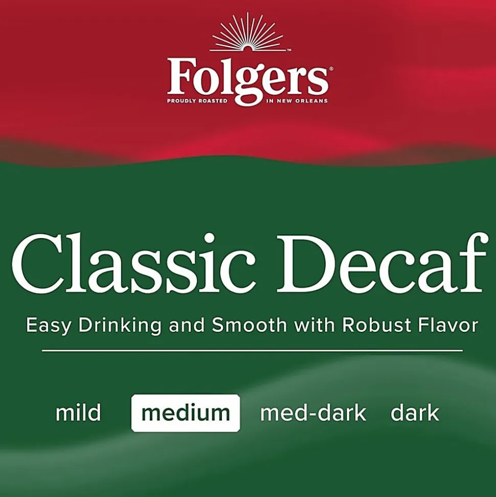 Folgers® Single-Serve Coffee Packets, Classic Roast, Decaffeinated, Carton Of 42