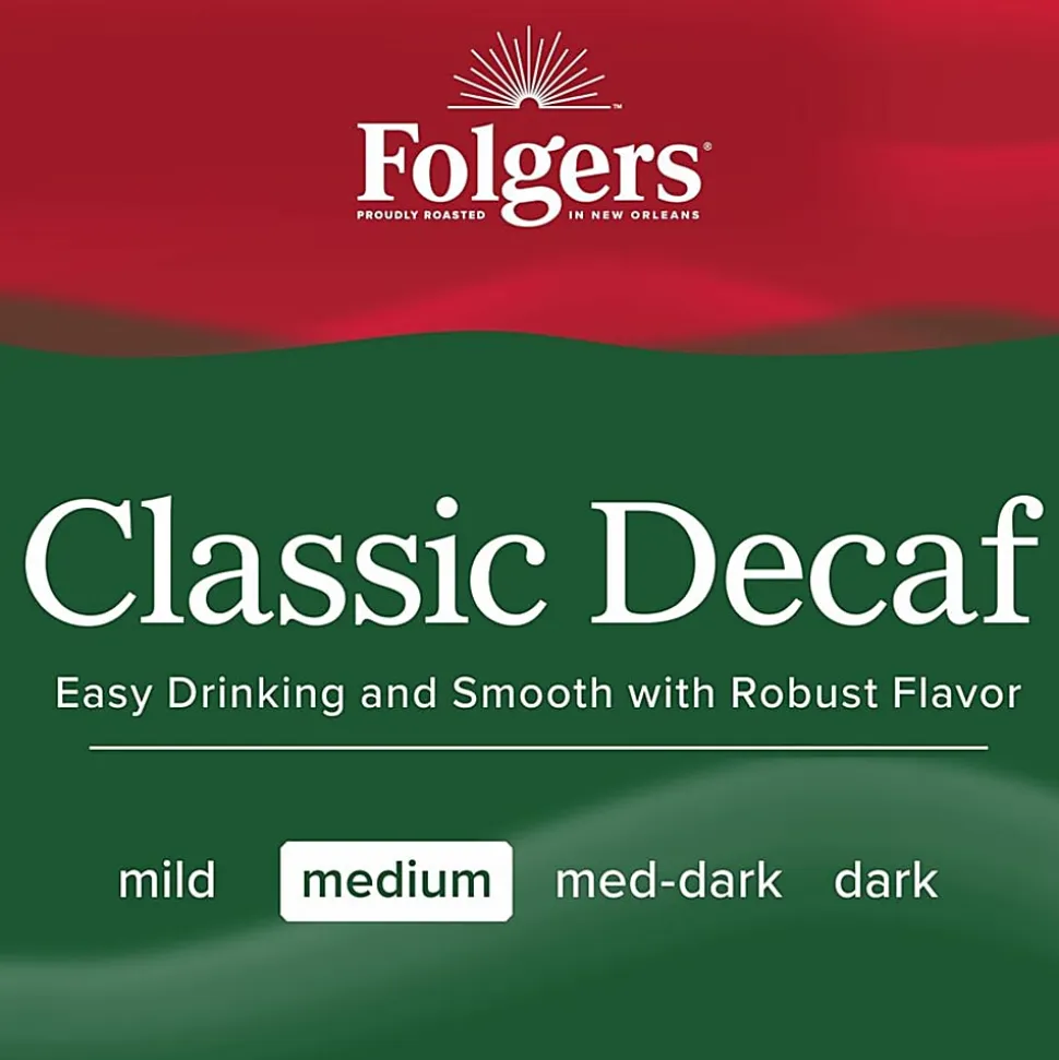 Folgers® Single-Serve Coffee Packets, Classic Roast, Decaffeinated, Carton Of 42