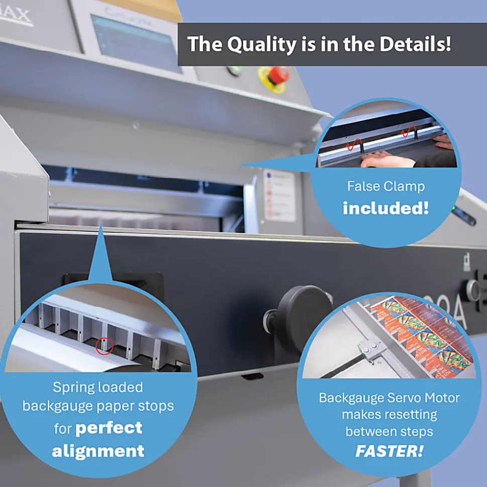 Formax Cut-True 29A Automatic Electric Guillotine Paper Cutter With LED Laser Line, 20-1/2", Gray