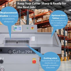 Formax Cut-True 29H Hydraulic Automatic Guillotine Paper Cutter With LED Laser Line, 20-1/2
