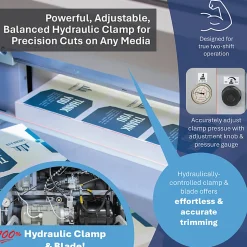 Formax Cut-True 31H Hydraulic Automatic Guillotine Paper Cutter With LED Laser Line, 28-3/4", Gray