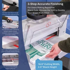 Formax Cut-True 15M Guillotine Paper Cutter With LED Laser Line, 16.9"