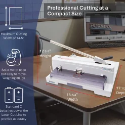 Formax Cut-True 13M Guillotine Paper Cutter With LED Laser Line, 14.5"