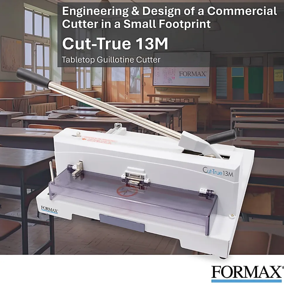 Formax Cut-True 13M Guillotine Paper Cutter With LED Laser Line, 14.5"