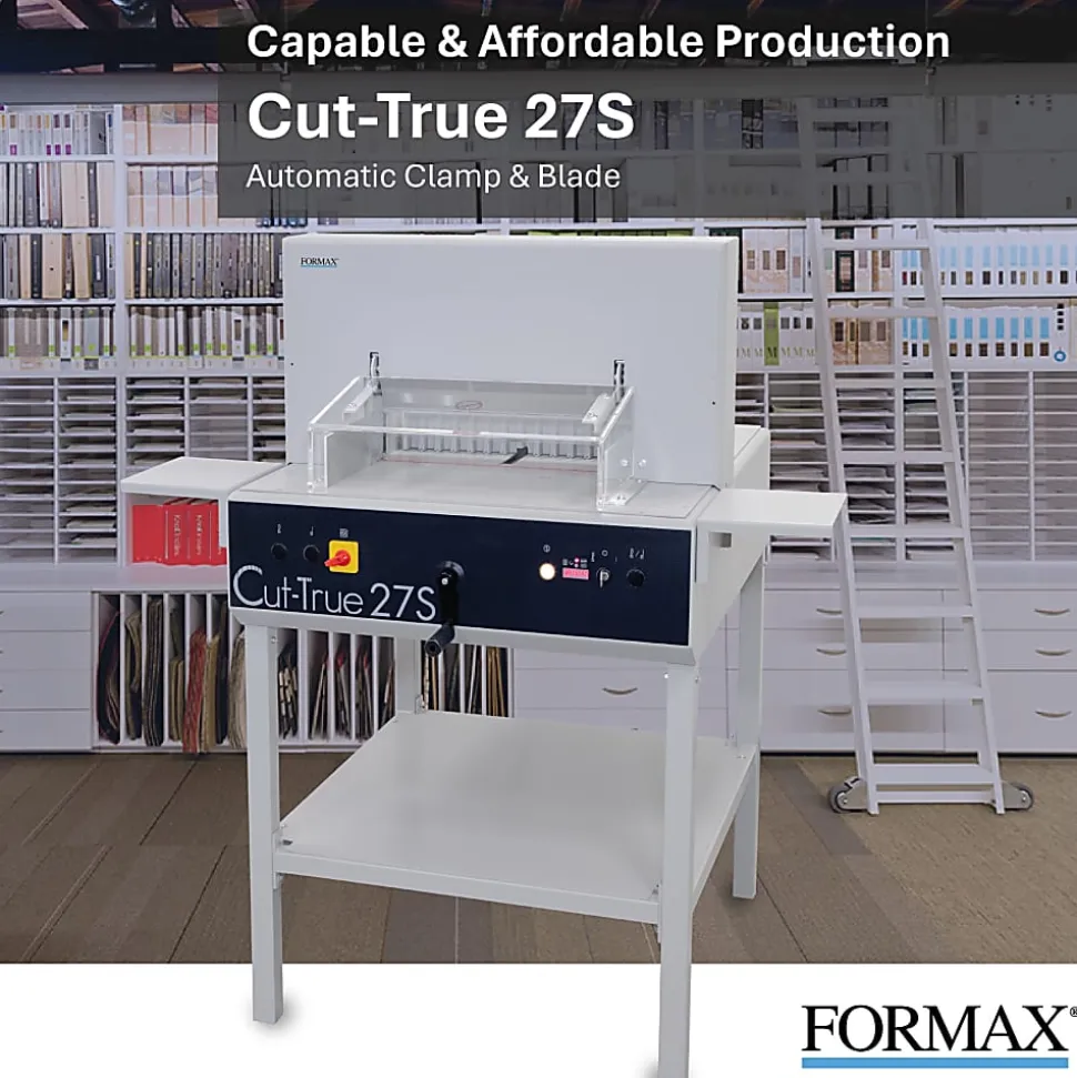 Formax Cut-True 27S Semi-Automatic Guillotine Paper Cutter With LED Laser Line, 18.9"