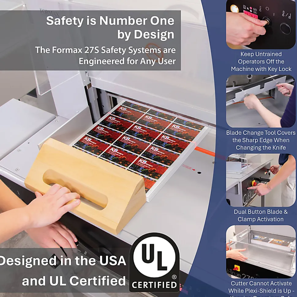 Formax Cut-True 27S Semi-Automatic Guillotine Paper Cutter With LED Laser Line, 18.9"