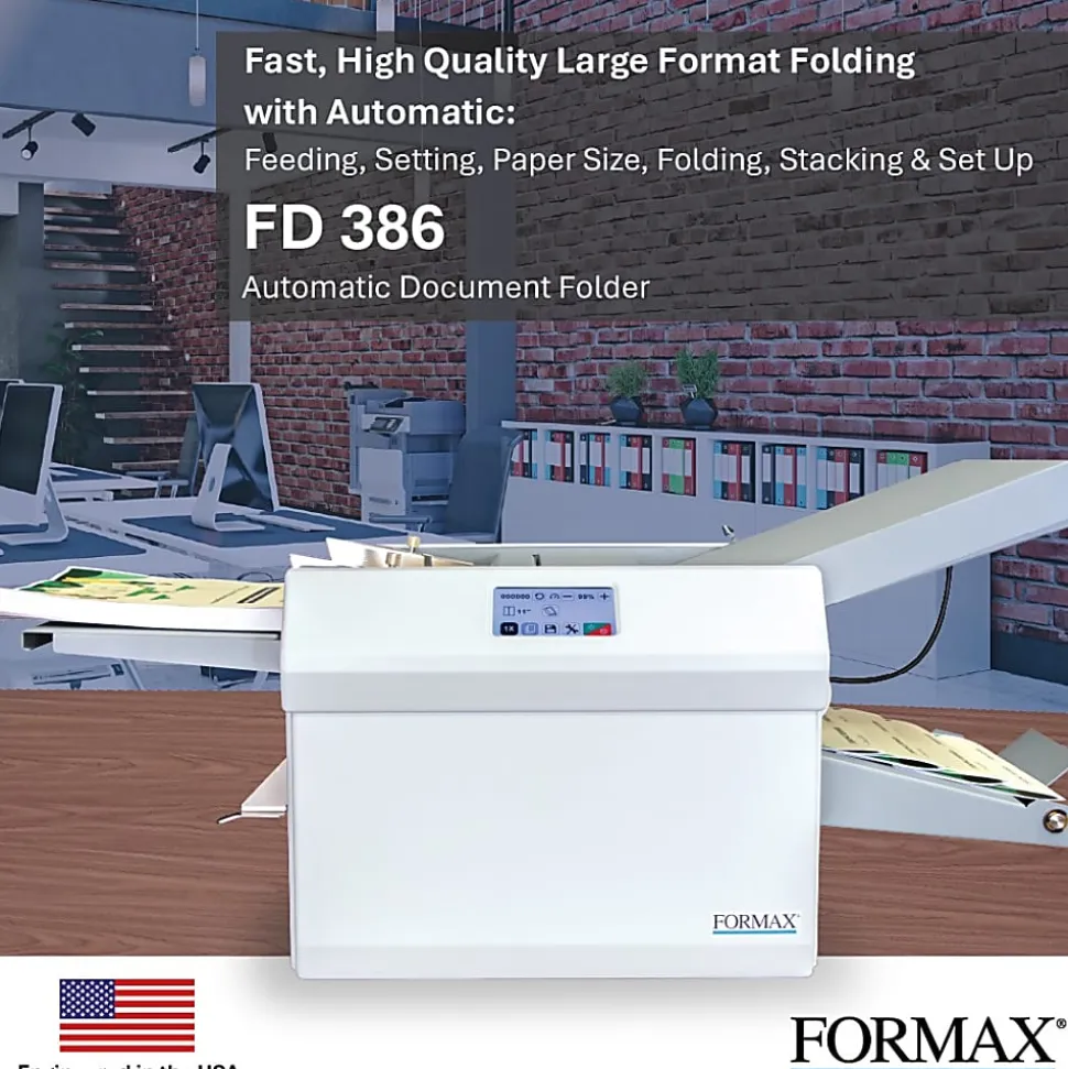 Formax FD 386 Automatic Desktop Paper & Letter Folder, Gray
