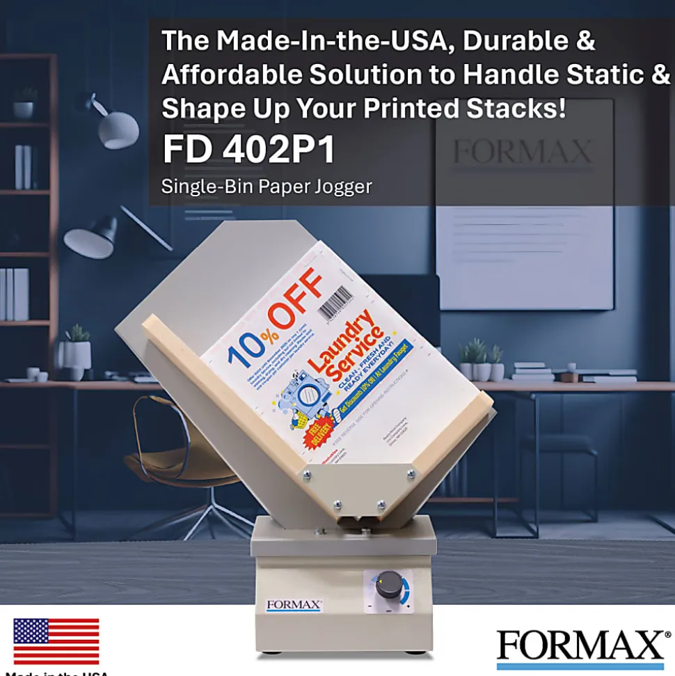 Formax FD 402P1 Single Bin Desktop Paper Jogger