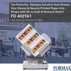 Formax FD 402TA1 Single Bin Desktop Paper Jogger With Variable Air Pressure Control, 23”H x 21”W x 15”D
