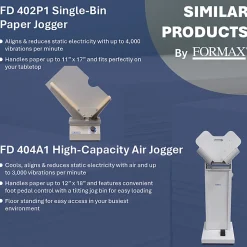 Formax FD 402TA1 Single Bin Desktop Paper Jogger With Variable Air Pressure Control, 23”H x 21”W x 15”D