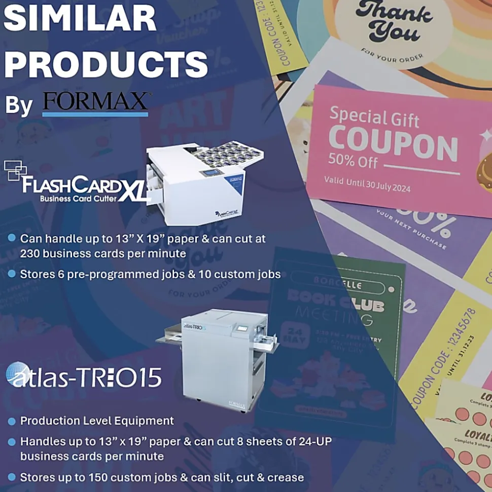 Formax FlashCard Automatic Tabletop Card Cutter, 22", White
