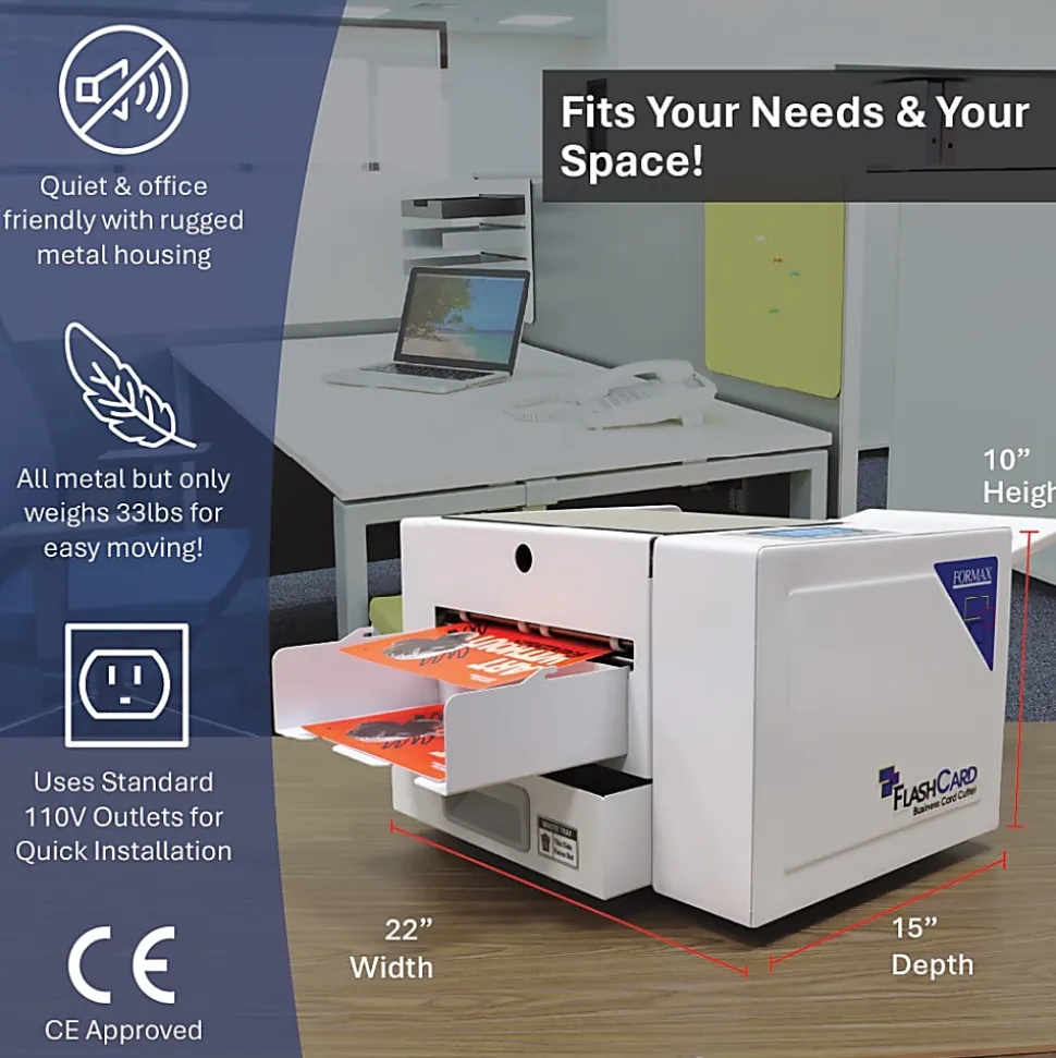 Formax FlashCard Automatic Tabletop Card Cutter, 22", White