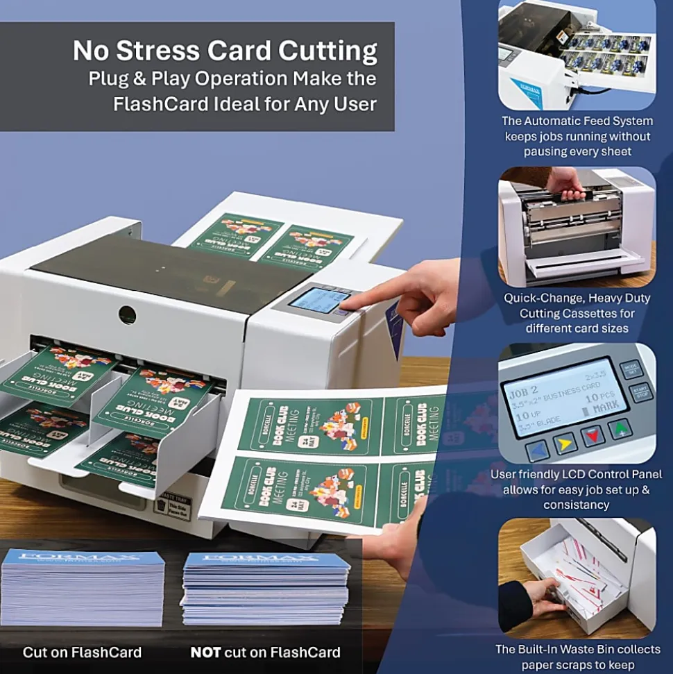 Formax FlashCard Automatic Tabletop Card Cutter, 22", White